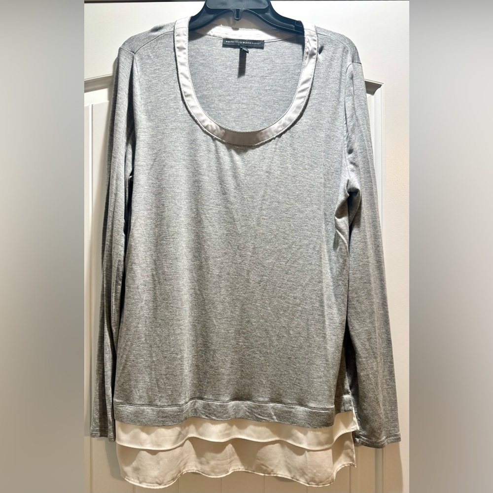 White House Black Market Heather Gray Top